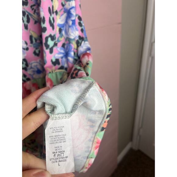 Hesed Floral Leopard Tiered Tank Dress - Picture 3 of 4